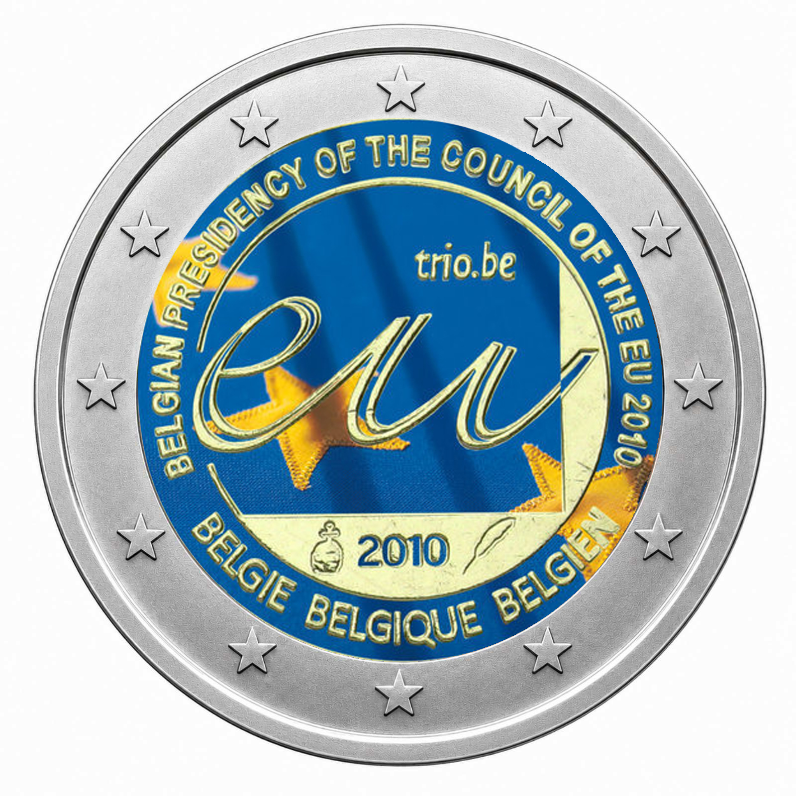 2 Euros Belgian Presidency of the Council of the European Union (Coloured)